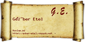 Góber Etel névjegykártya